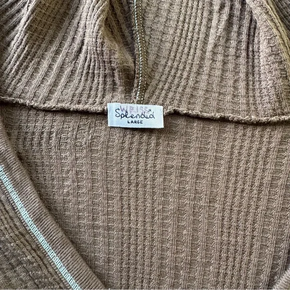 Splendid Thermal Hooded Henley Tee - Picture 6 of 7